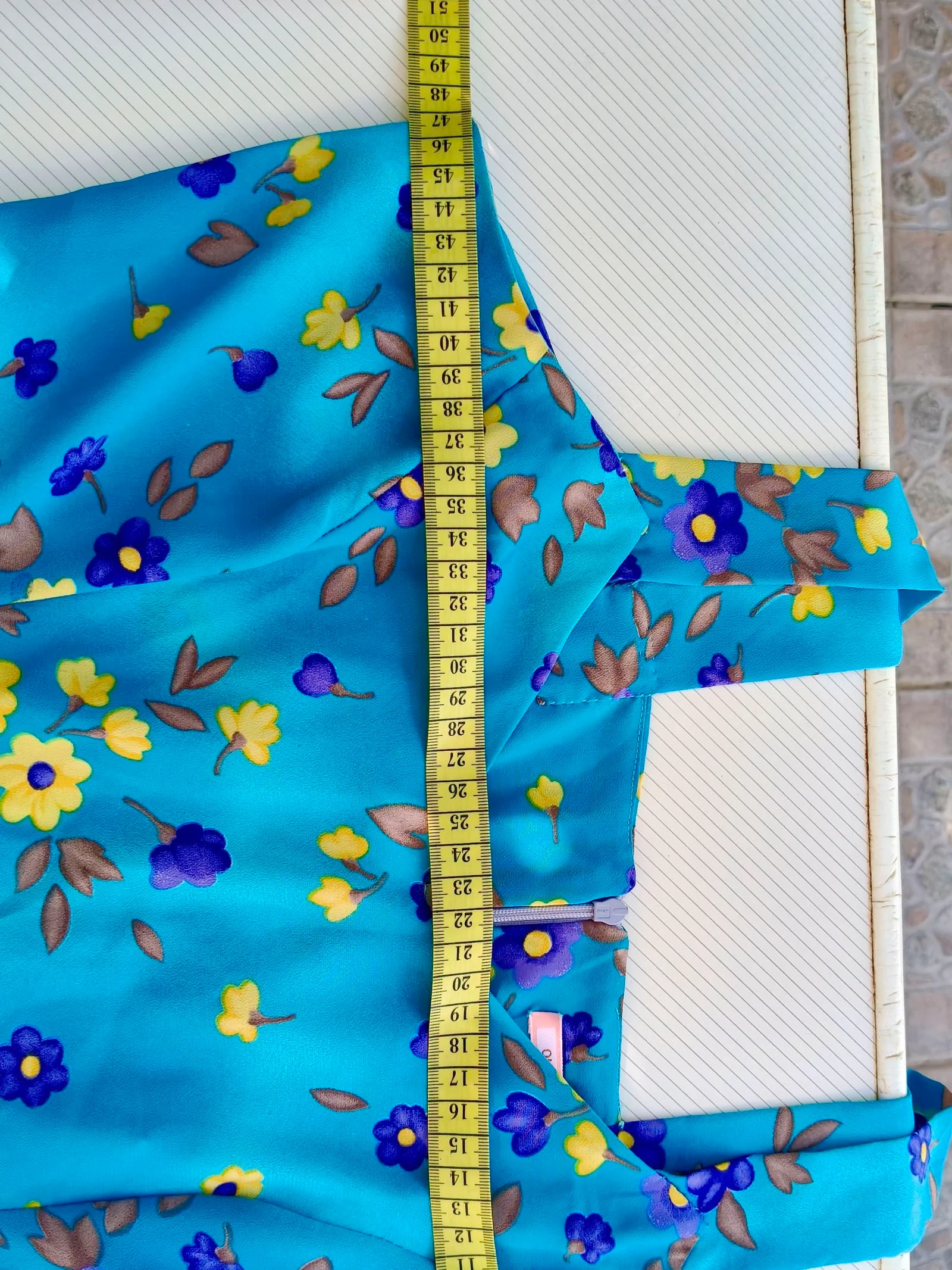 Robe fleurie vintage bleue – photo 11